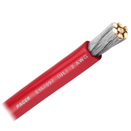 Pacer Group Pacer Red 2 AWG Battery Cable, Sold By The Foot WUL2RD-FT
